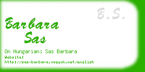 barbara sas business card